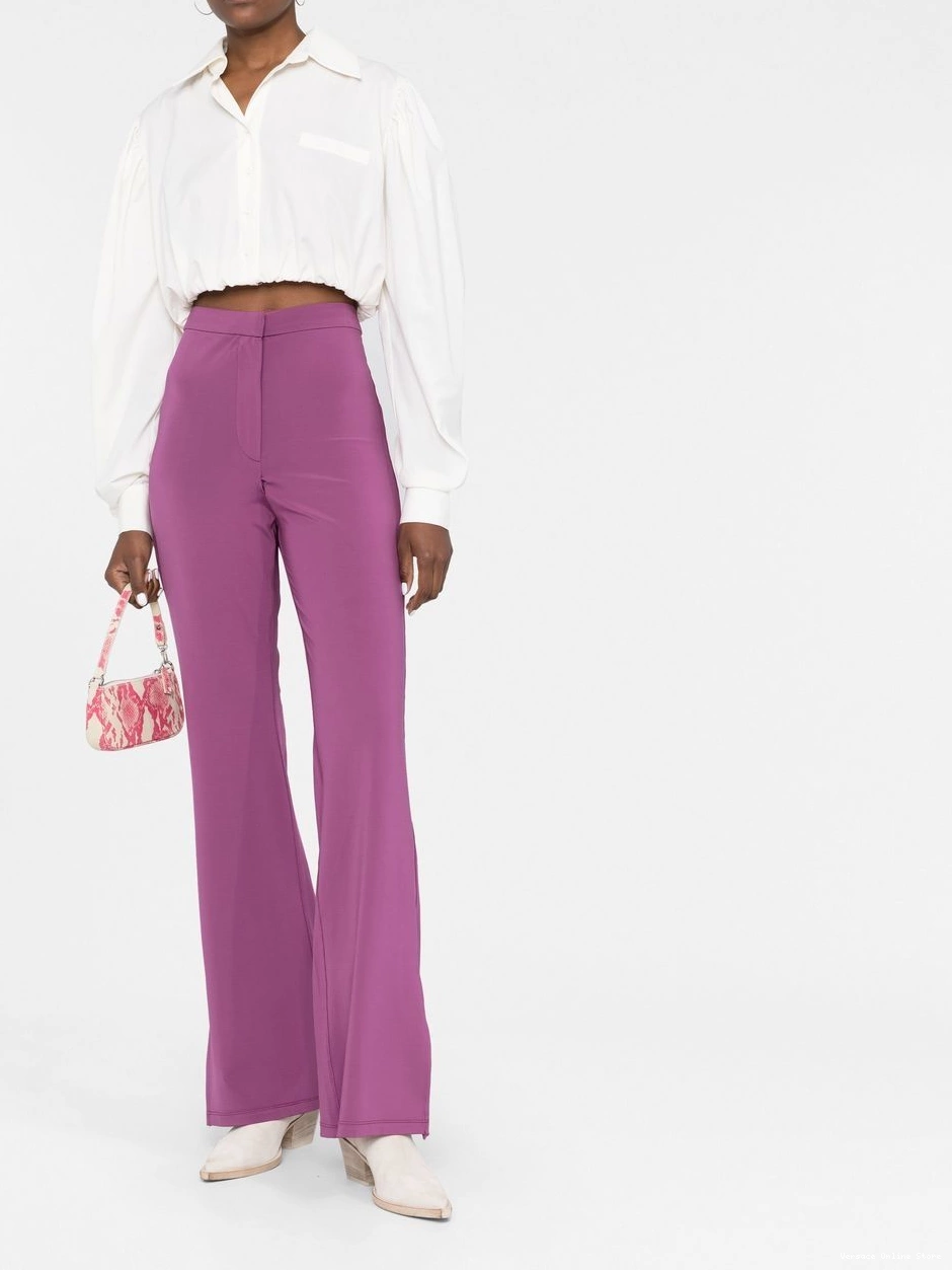 Cheap trousers Women high-waisted flared Versace 0730